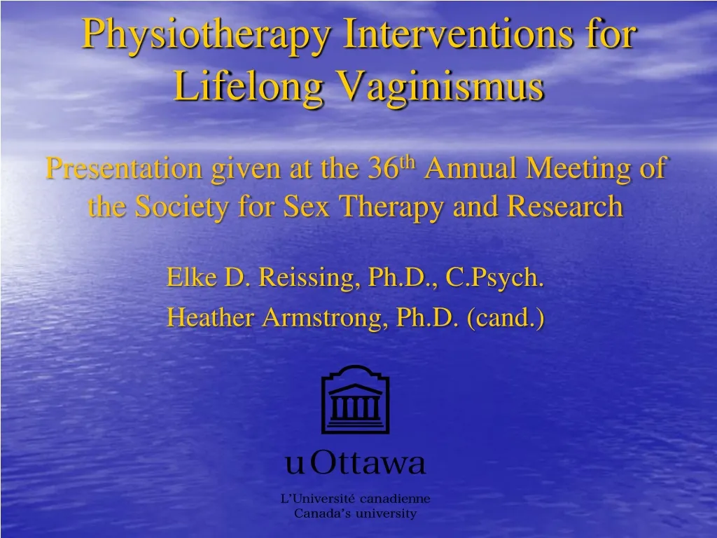 Ppt Physiotherapy Interventions For Lifelong Vaginismus Powerpoint