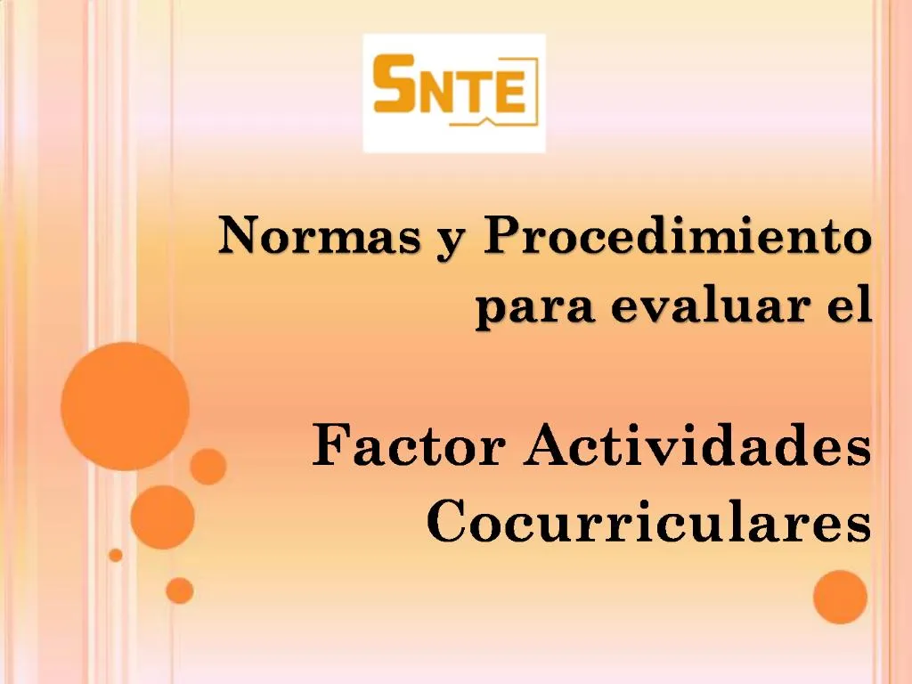 PPT Normas Y Procedimiento Para Evaluar El Factor Actividades