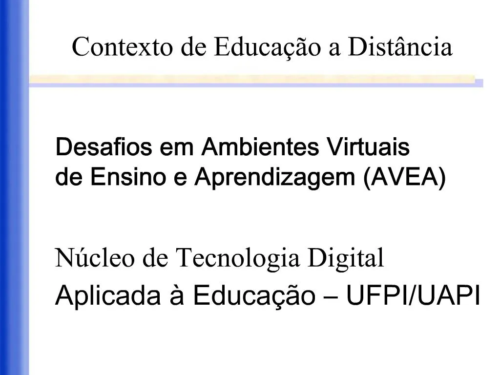 Ppt Contexto De Educa O A Dist Ncia Powerpoint Presentation Free