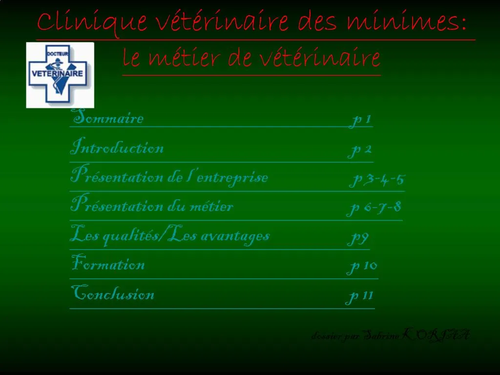 Ppt Clinique V T Rinaire Des Minimes Le M Tier De V T Rinaire