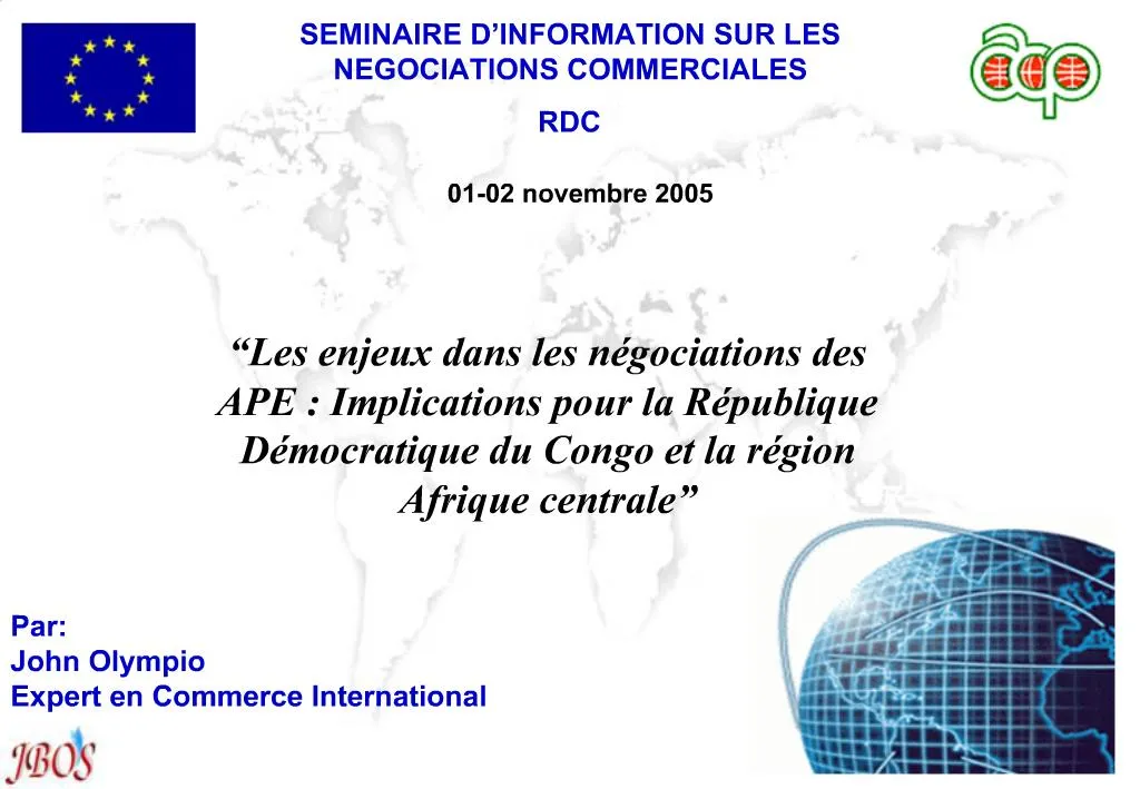 Ppt Les Enjeux Dans Les N Gociations Des Ape Implications Pour La R