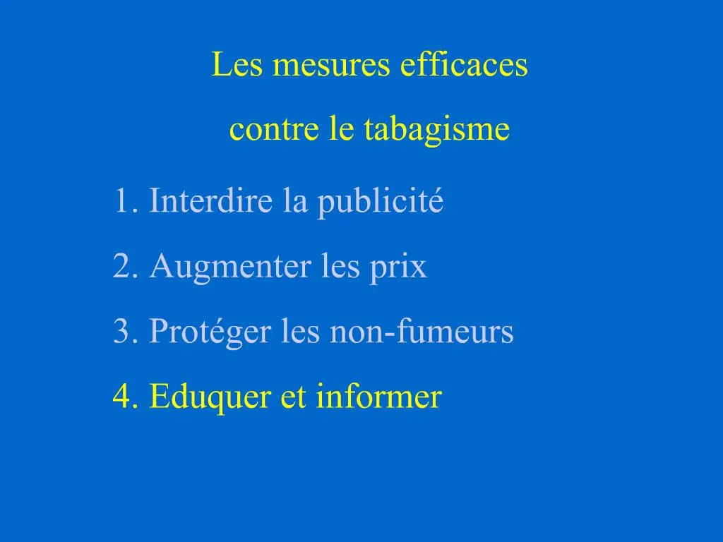 PPT Interdire La Publicit Augmenter Les Prix Prot Ger Les Non Fumeurs