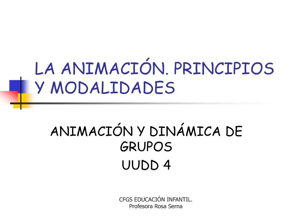 PPT La Animaci N Principios Y Modalidades PowerPoint Presentation