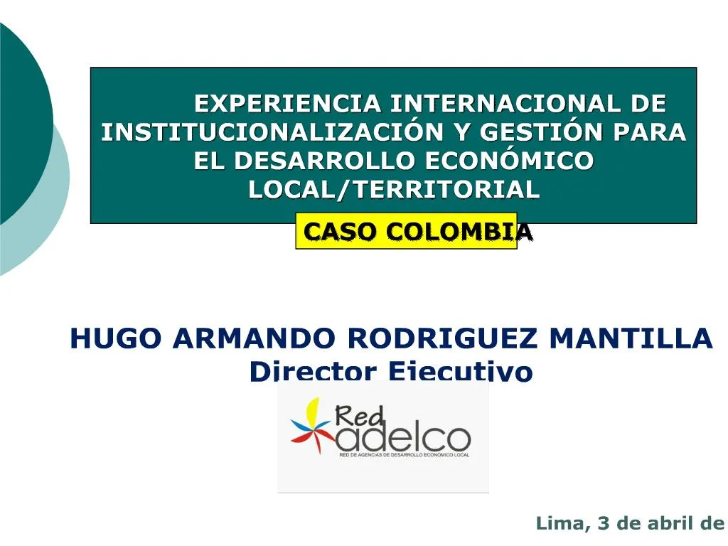 Ppt Experiencia Internacional De Institucionalizaci N Y Gesti N Para