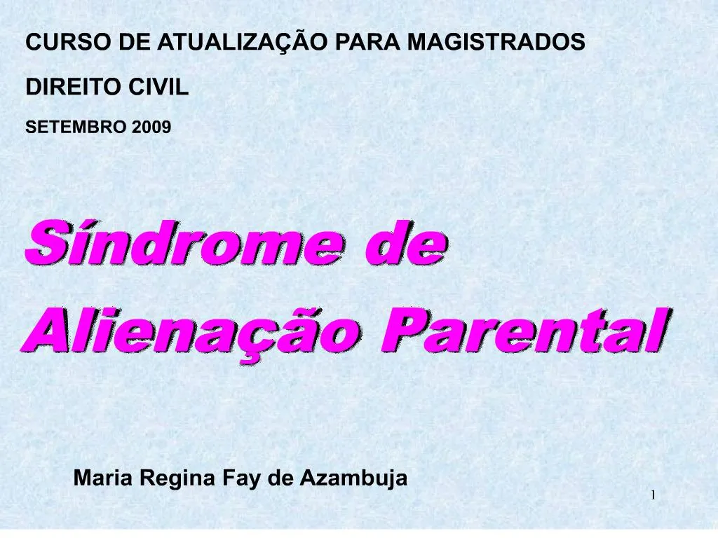 PPT S Ndrome De Aliena O Parental PowerPoint Presentation Free