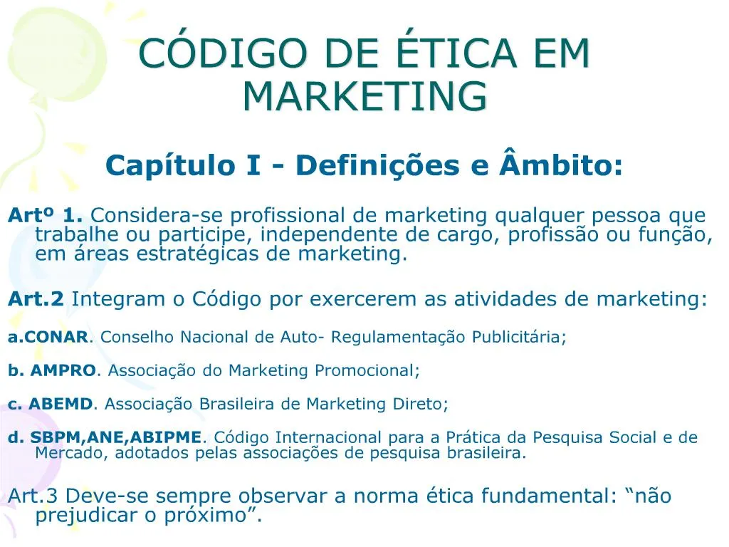 Ppt C Digo De Tica Em Marketing Powerpoint Presentation Free