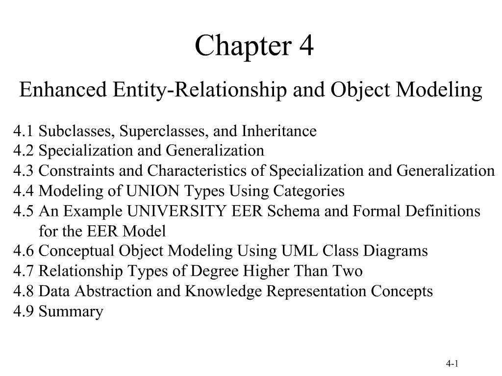 Ppt Enhanced Entity Relationship And Object Modeling Powerpoint