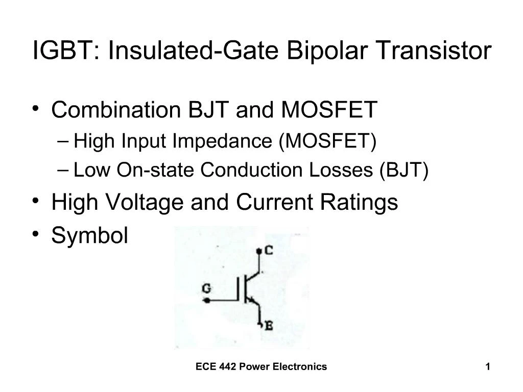 PPT IGBT Insulated Gate Bipolar Transistor PowerPoint Presentation