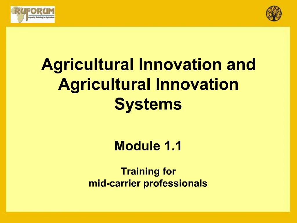 PPT Agricultural Innovation And Agricultural Innovation Systems