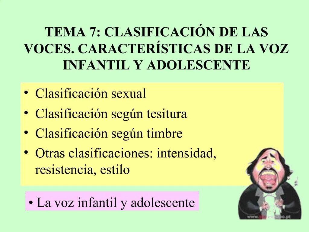 Ppt Tema Clasificaci N De Las Voces Caracter Sticas De La Voz