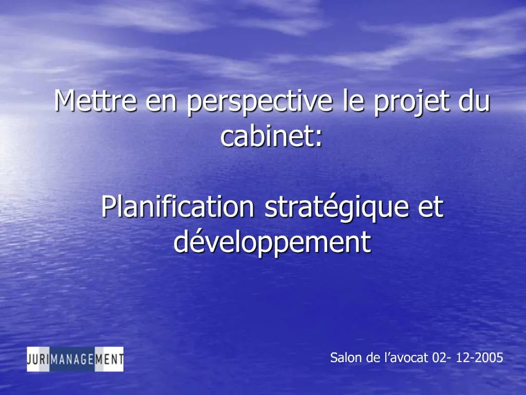 Ppt Mettre En Perspective Le Projet Du Cabinet Planification Strat