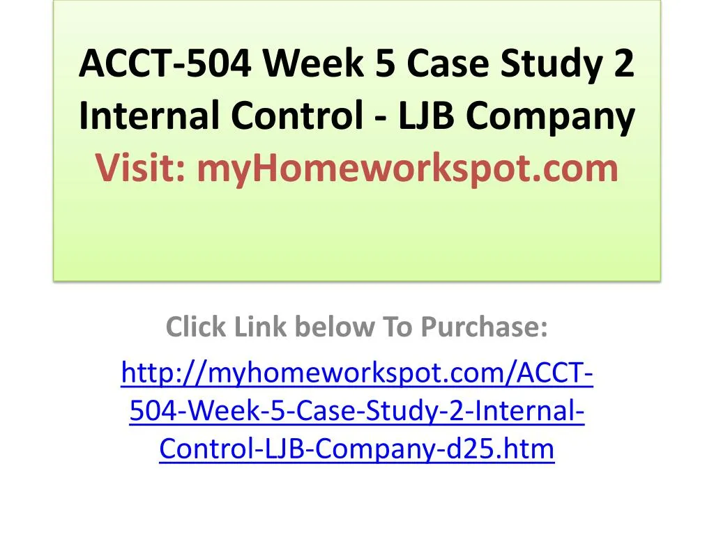ljb internal controls case study ljb internal controls case study