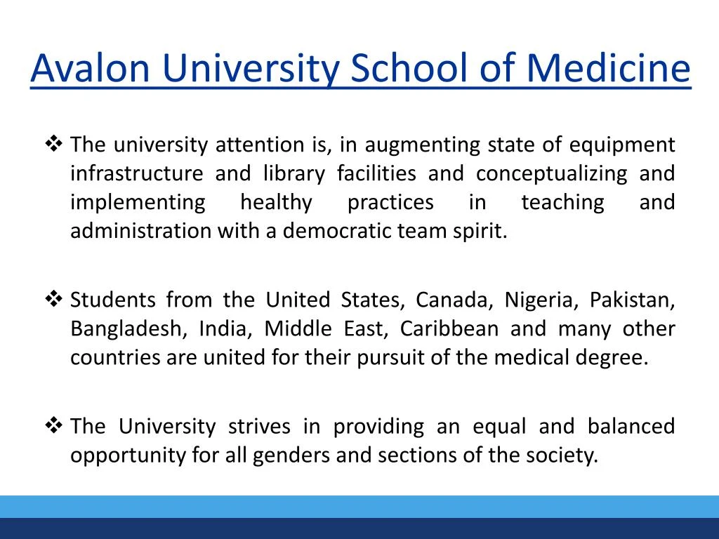 PPT - Avalon University School Of Medicine PowerPoint Presentation - ID ...