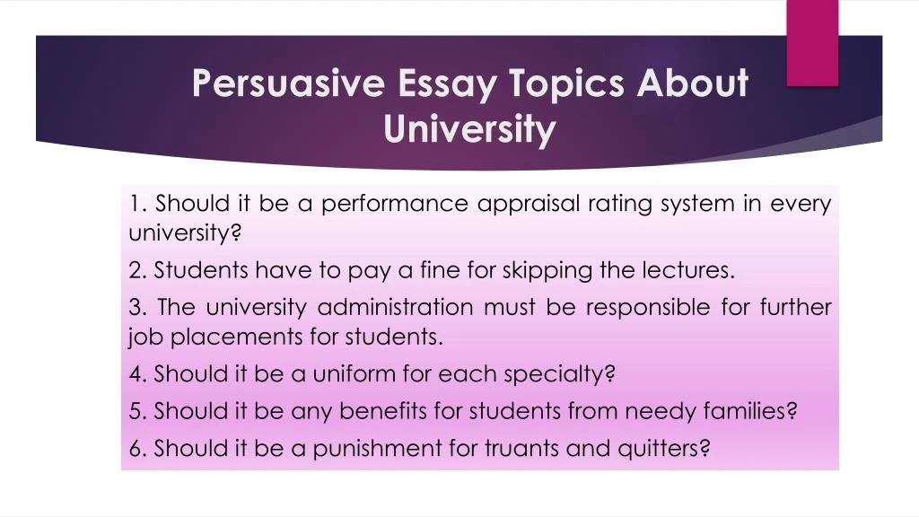 Persuasive essay topics for high school