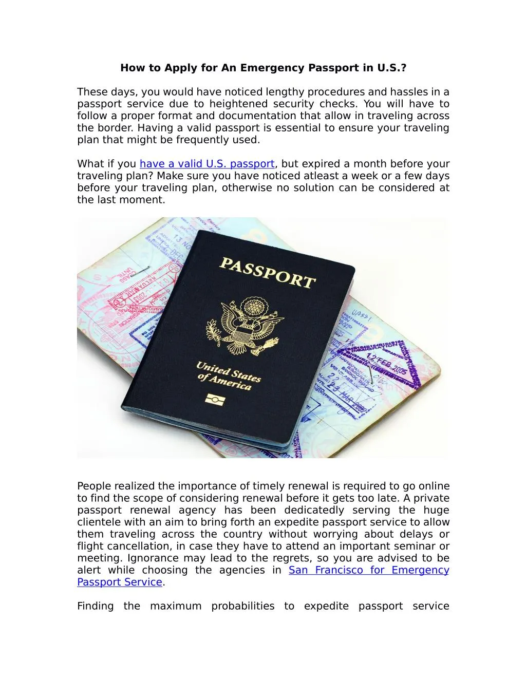 us passport renewal emergency