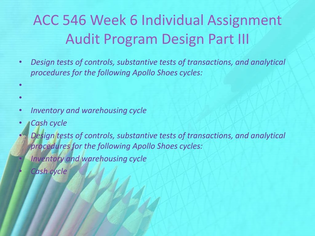 Auditing homework help
