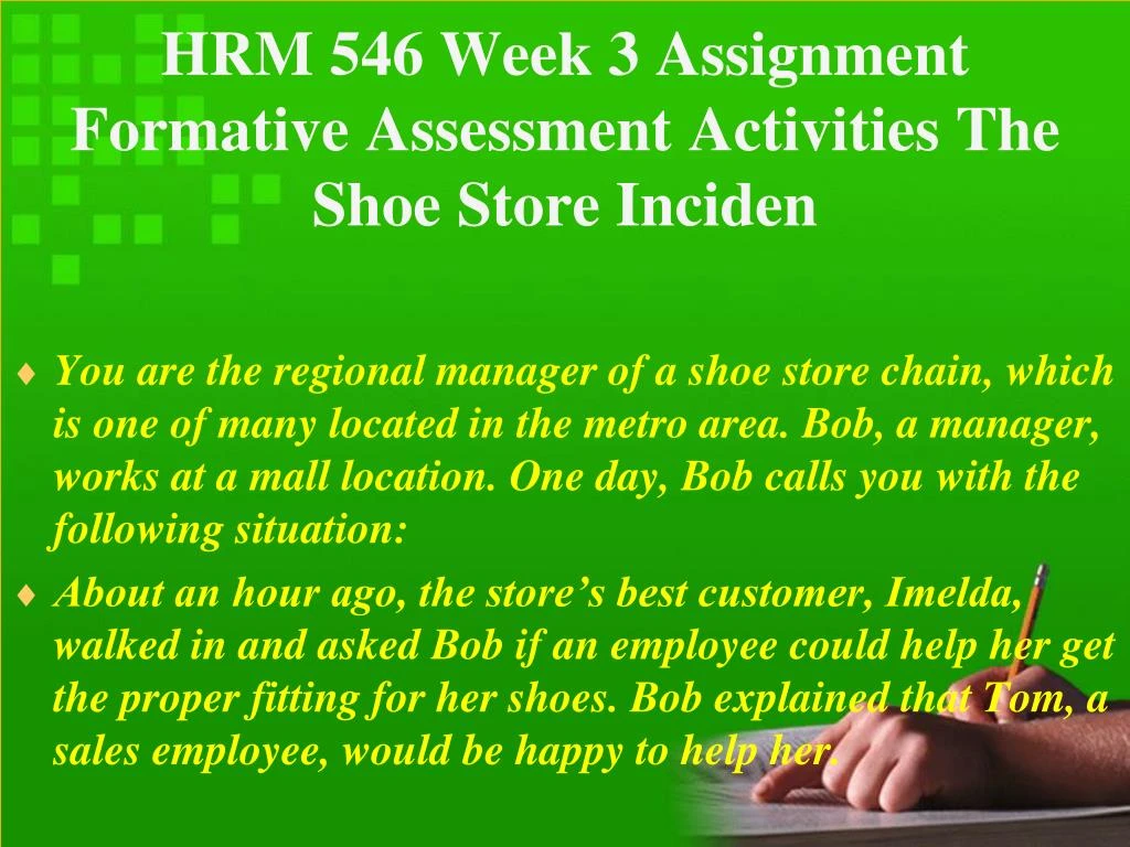 scenario 3 cost club for hrm 546 Hrm/546 hrm546 hrm 546 week 3 assignment formative assessment activities the shoe store incident you are the regional manager of a shoe store chain uop hrm 546 hrm/546 hrm546 week 4 scenario two cost club $555 add to wish list add to compare. scenario 3 cost club for hrm 546 Hrm/546 hrm546 hrm 546 week 3 assignment formative assessment activities the shoe store incident you are the regional manager of a shoe store chain uop hrm 546 hrm/546 hrm546 week 4 scenario two cost club $555 add to wish list add to compare.