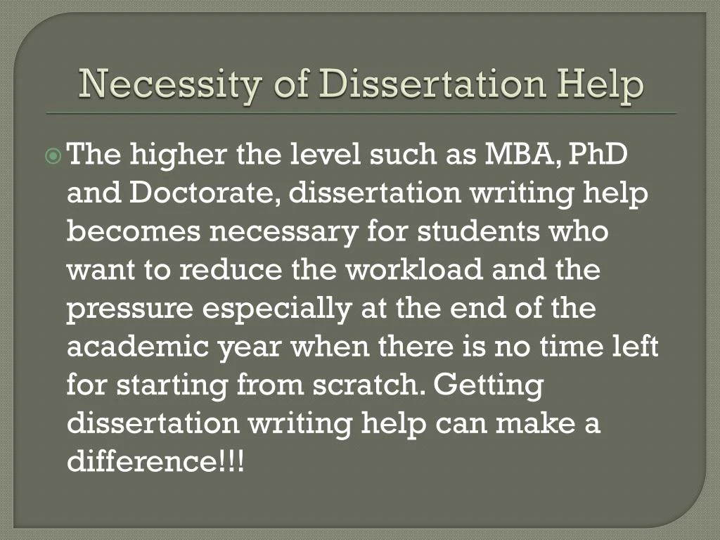 mba dissertation support