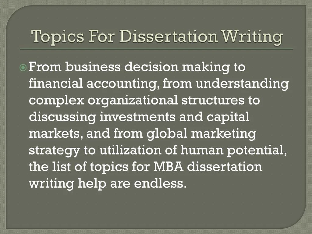 mba dissertation topics business intelligence