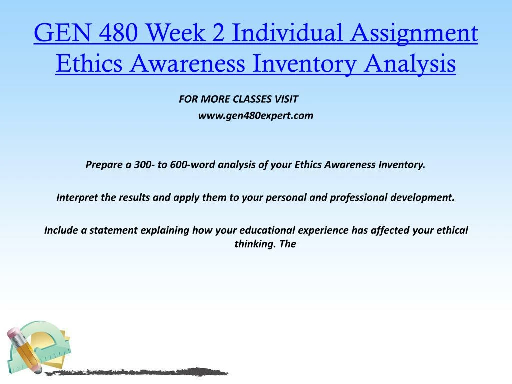 Ethics Awareness Inventory Essay Sample