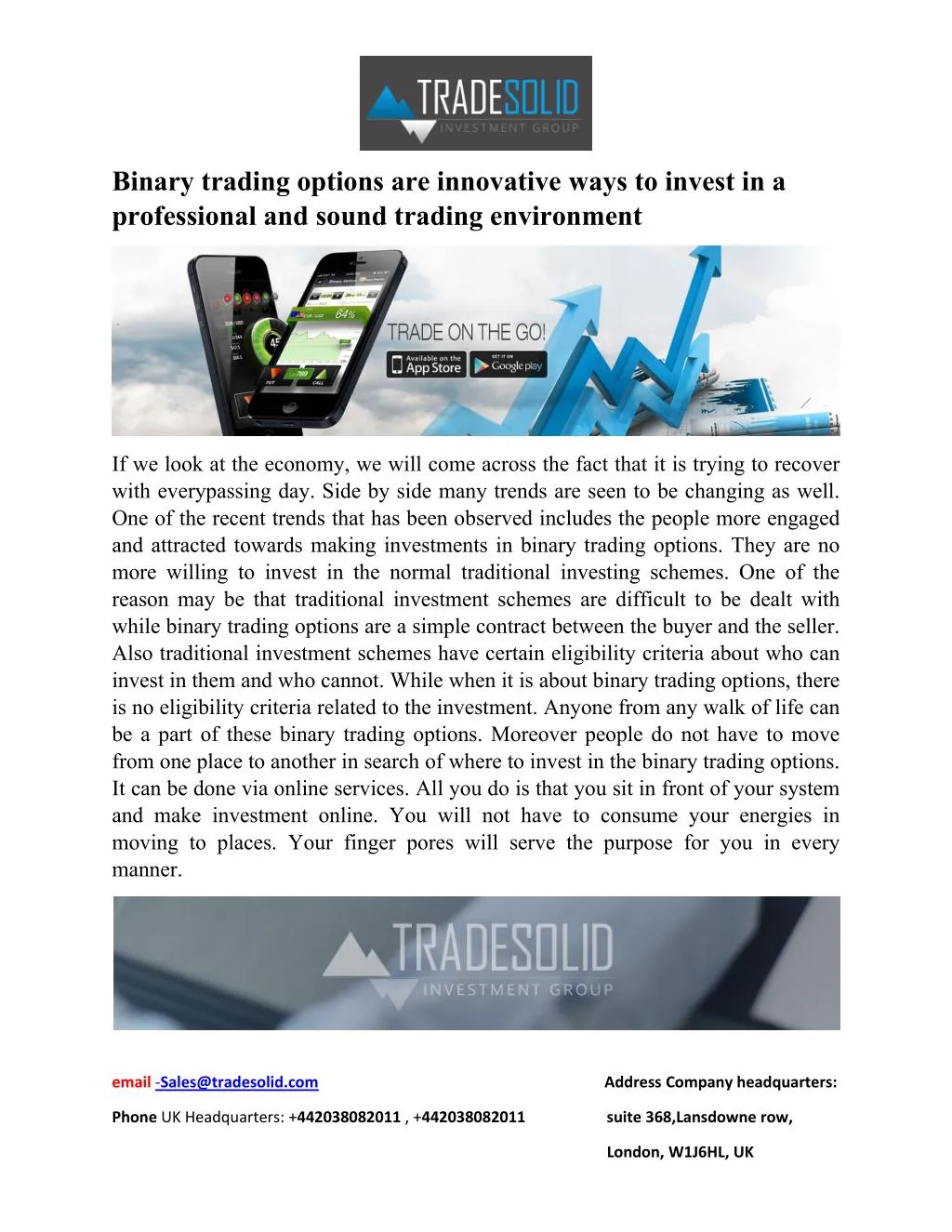 Best way to invest in binary options