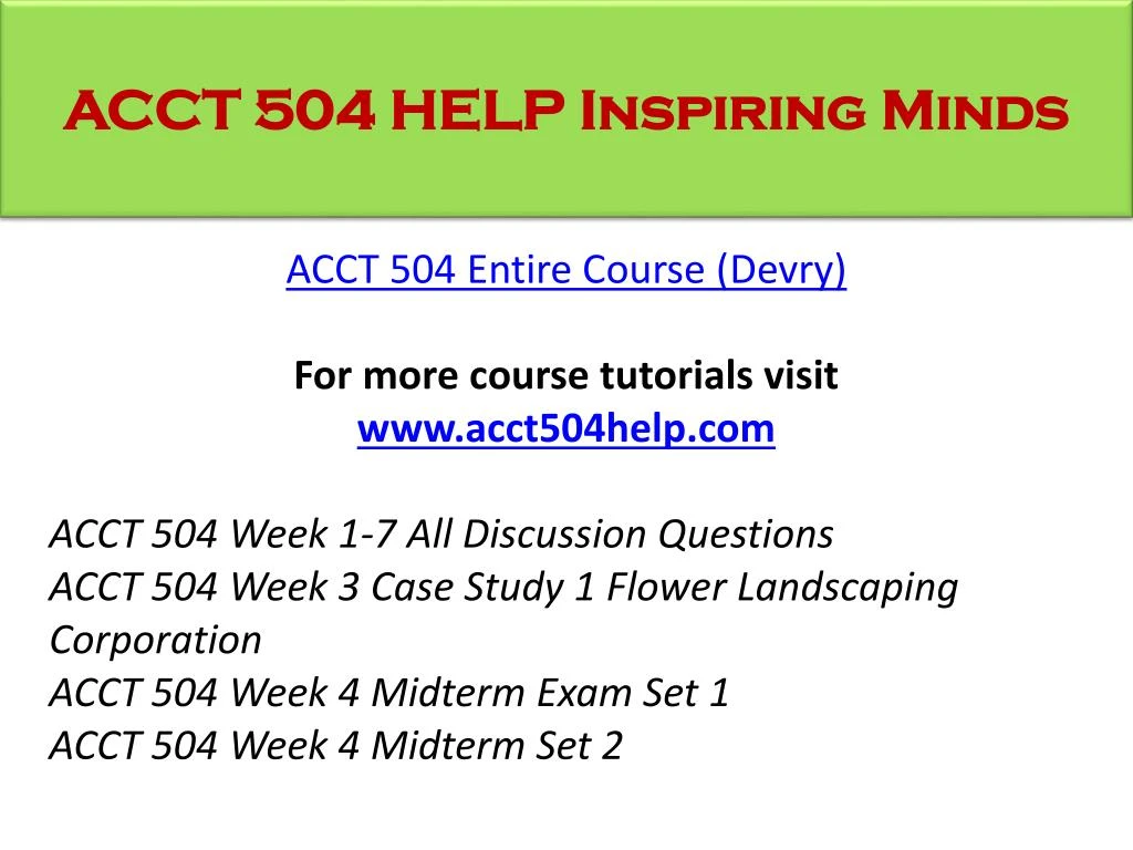 case study 2 acct504 case study 2 acct504