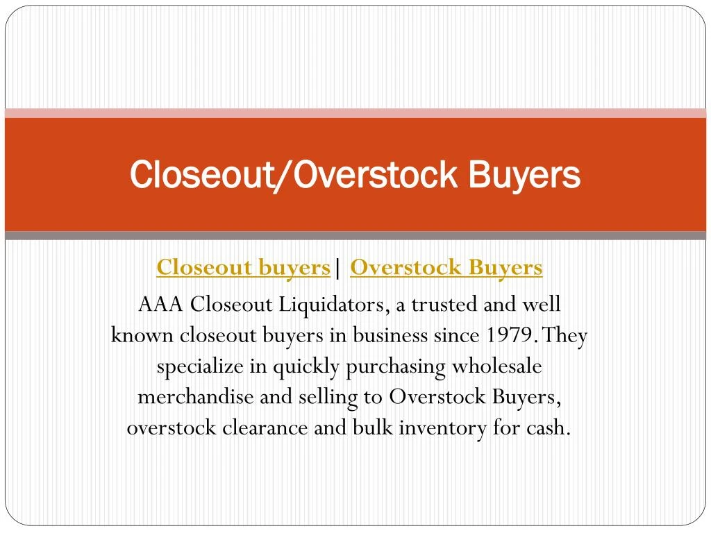 surplus overstock buyers