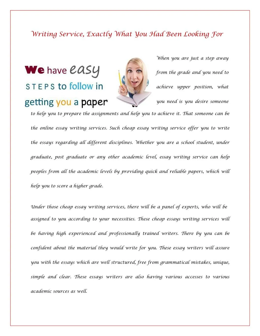 Professional essay writer service