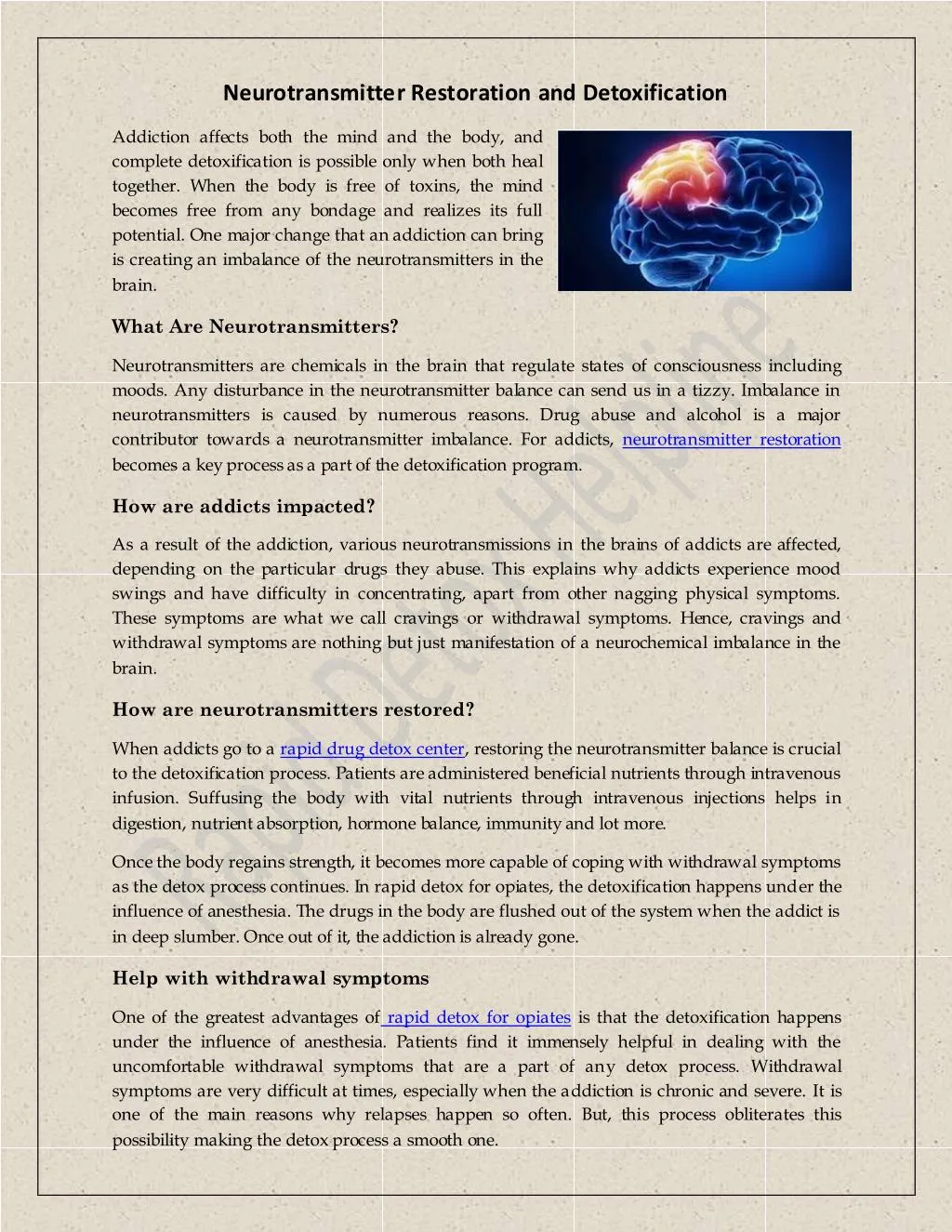 Neurotransmitter Restoration Detox ppt detox therapy neurotransmitter restoration Neurotransmitter Restoration Detox ppt detox therapy neurotransmitter restoration