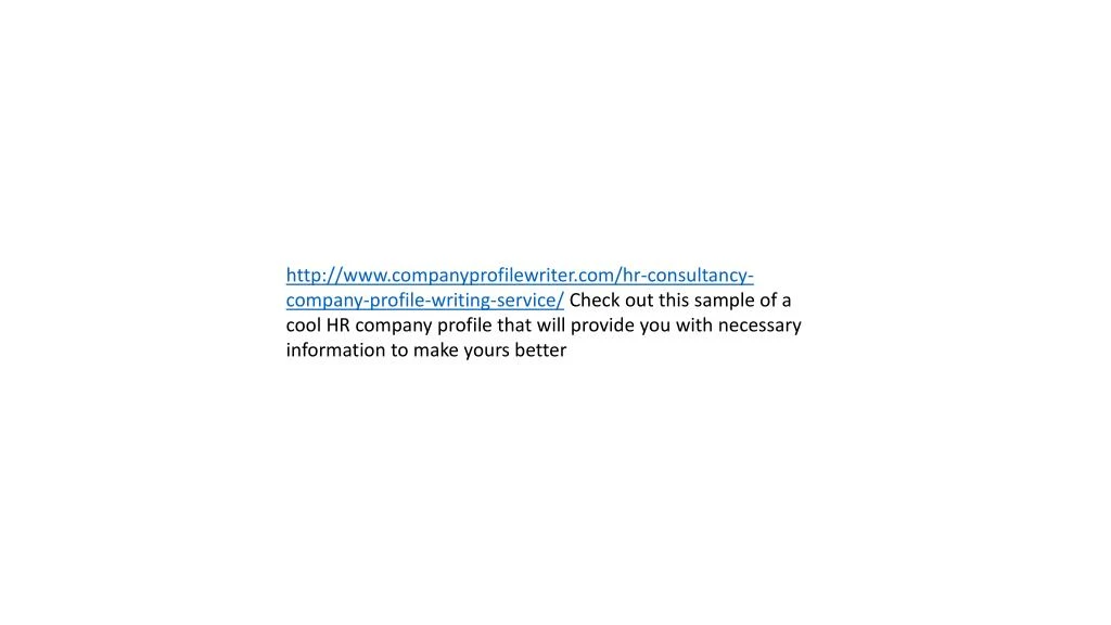 consultancy company profile sample pdf