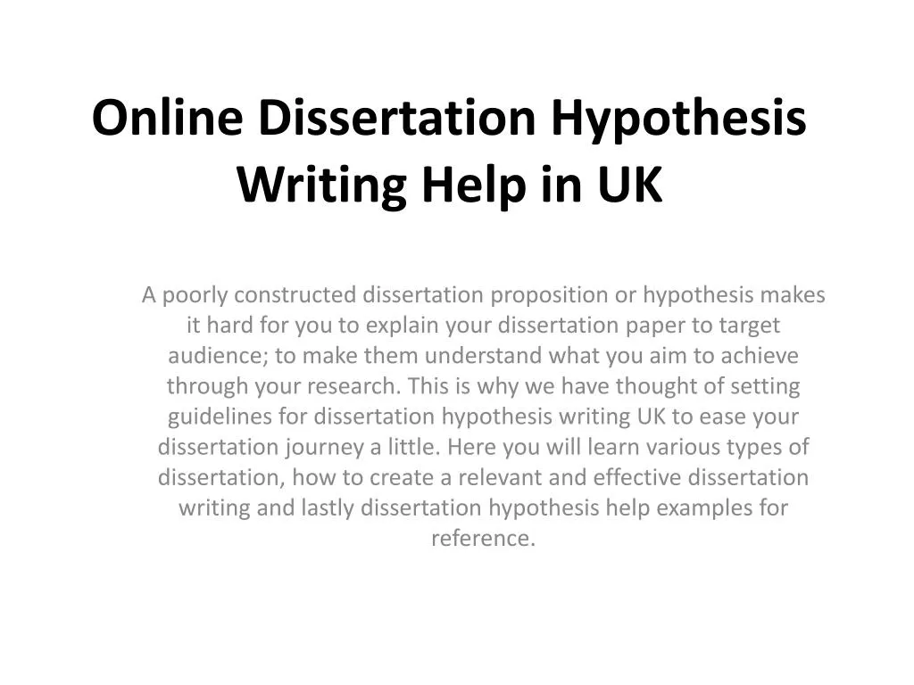 how to write null hypothesis in thesis