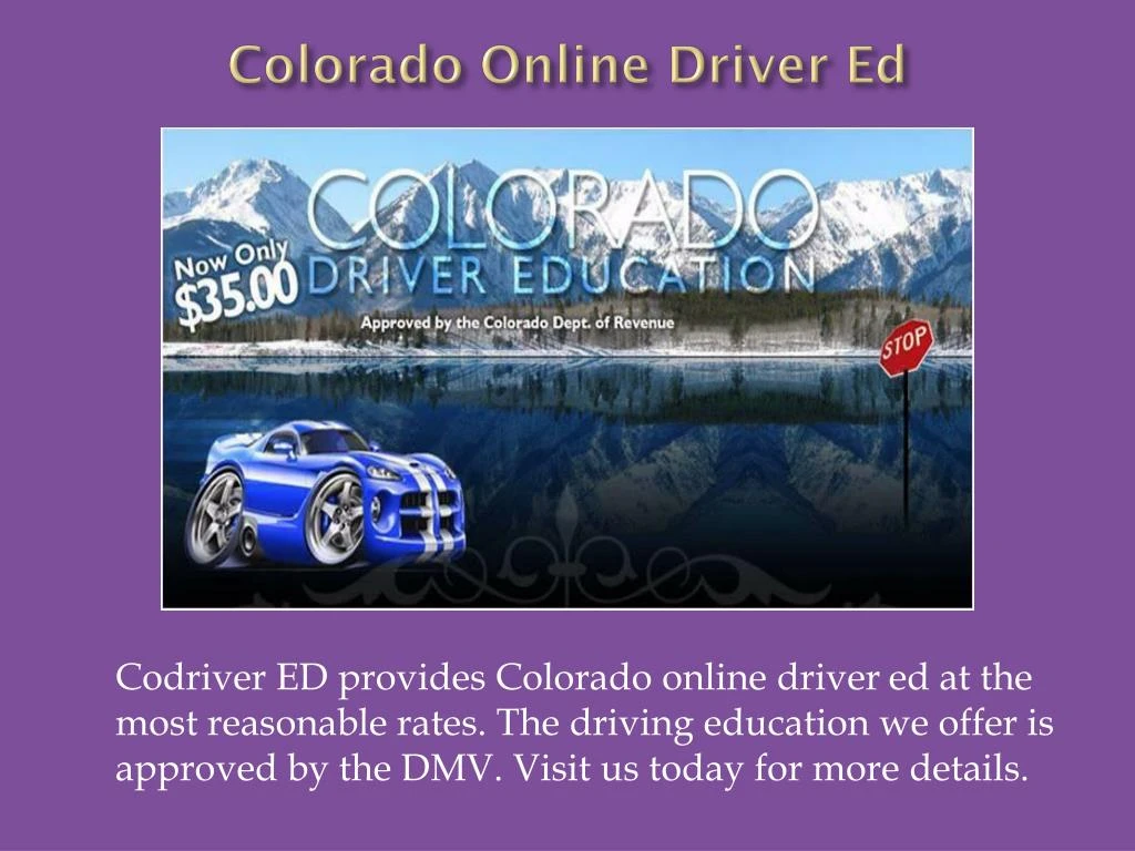 PPT CO Drivers Education PowerPoint Presentation ID7391591