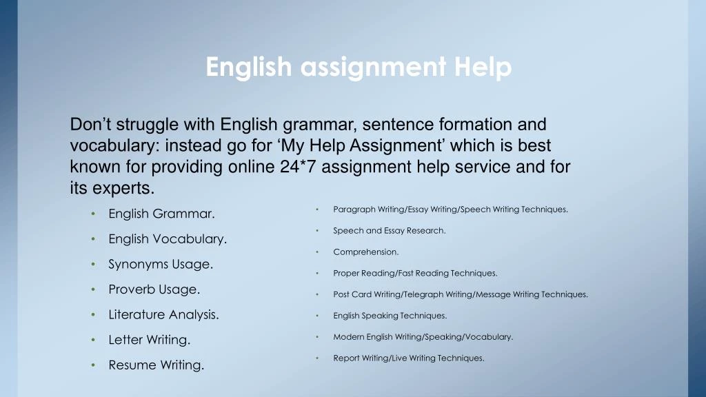 meaning of assignment in english