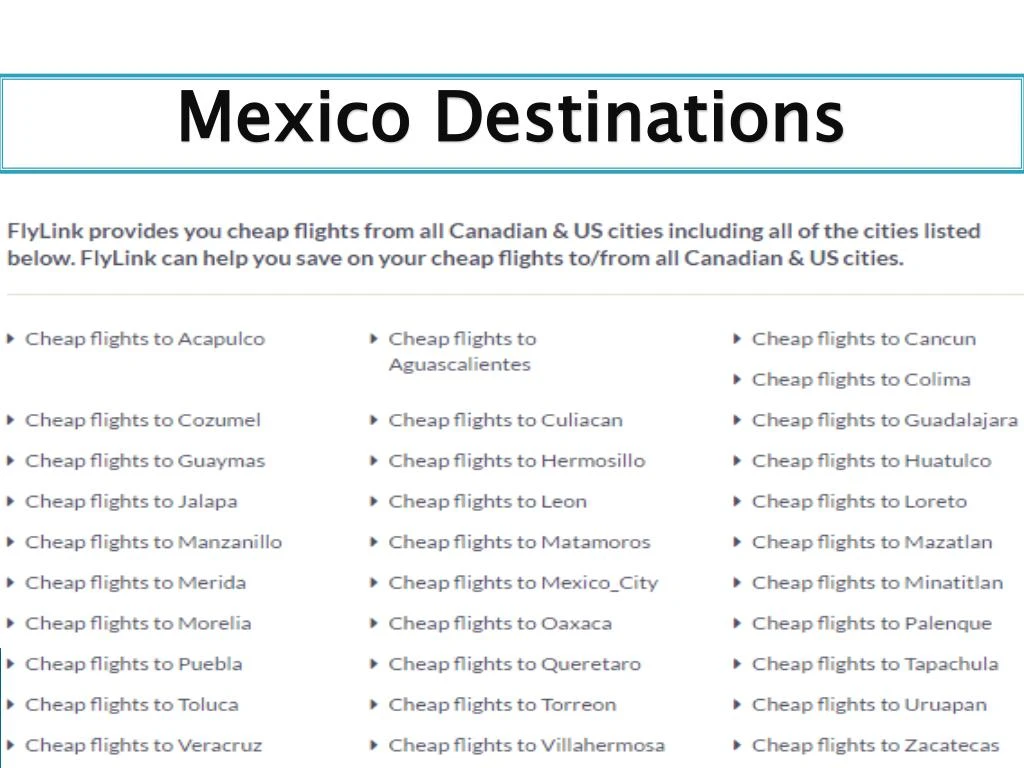 PPT - Cheap Flights to Mexico City PowerPoint Presentation - ID:7395765