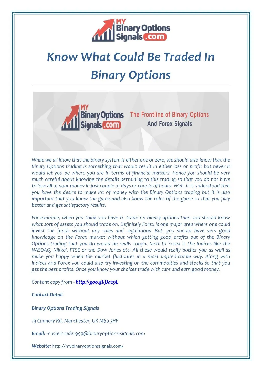 Should i invest in binary options