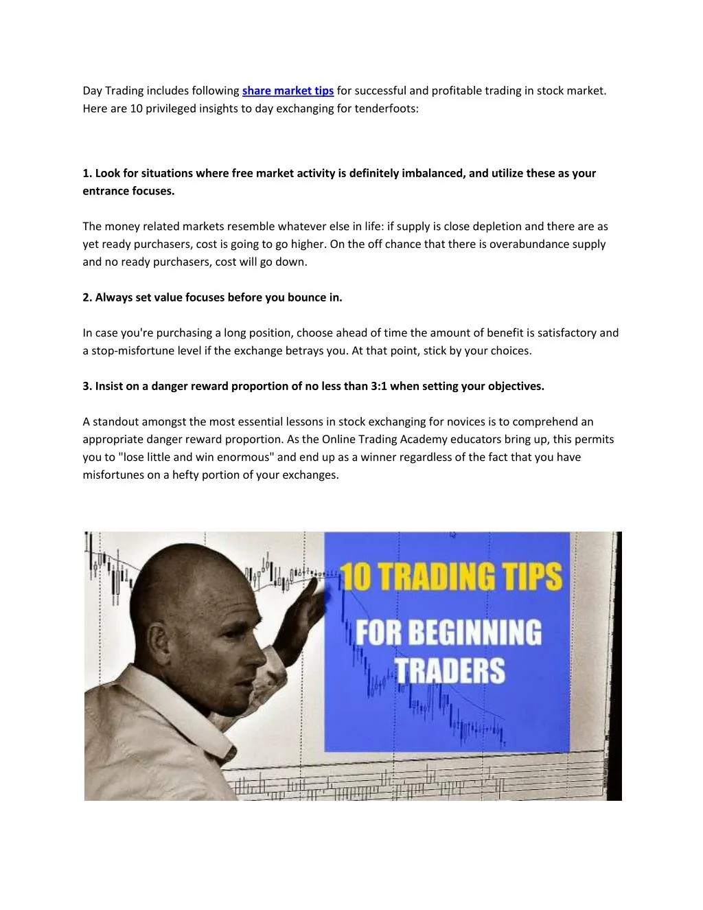 share market trading tips for beginners