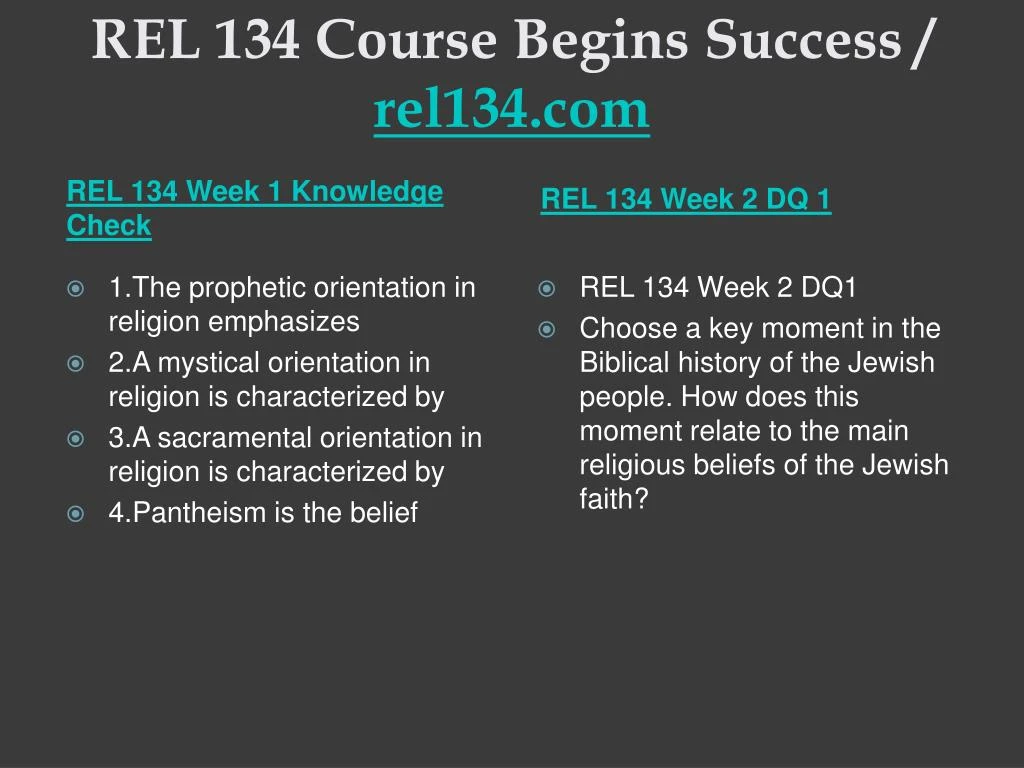 REL 134 Week 5 Knowledge Check