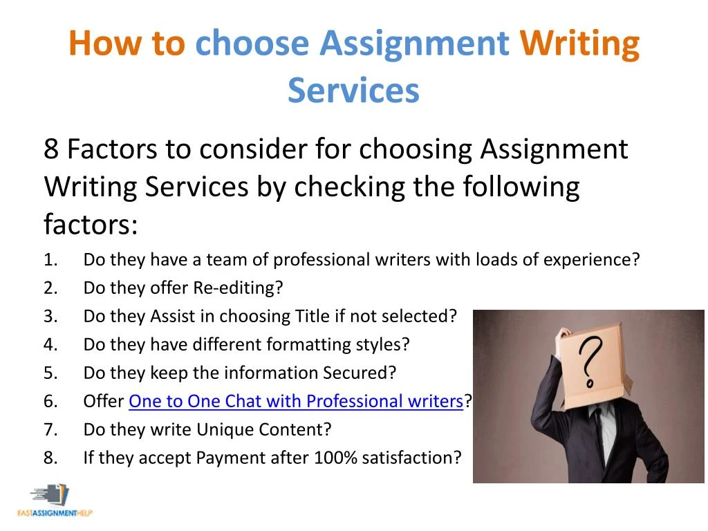 Write assignment service