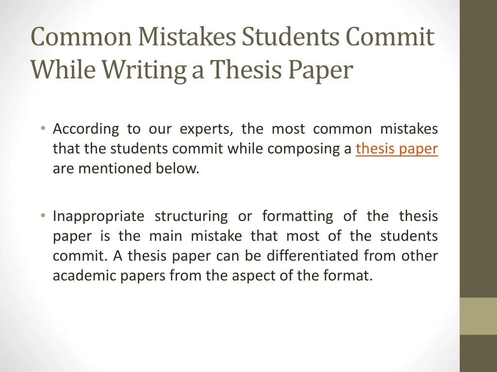 common dissertation mistakes