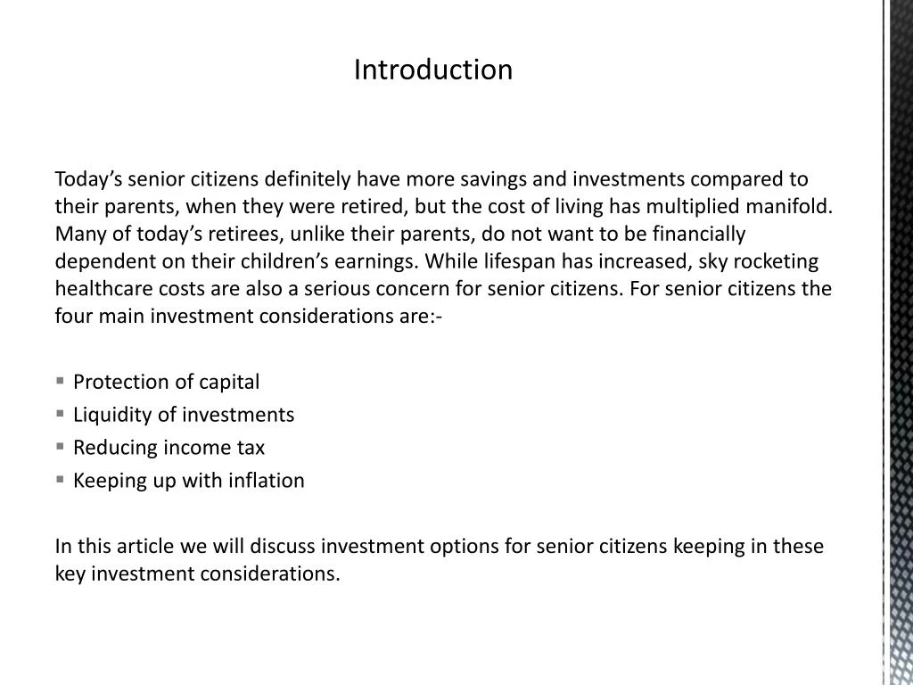 Best investment options in india for senior citizens