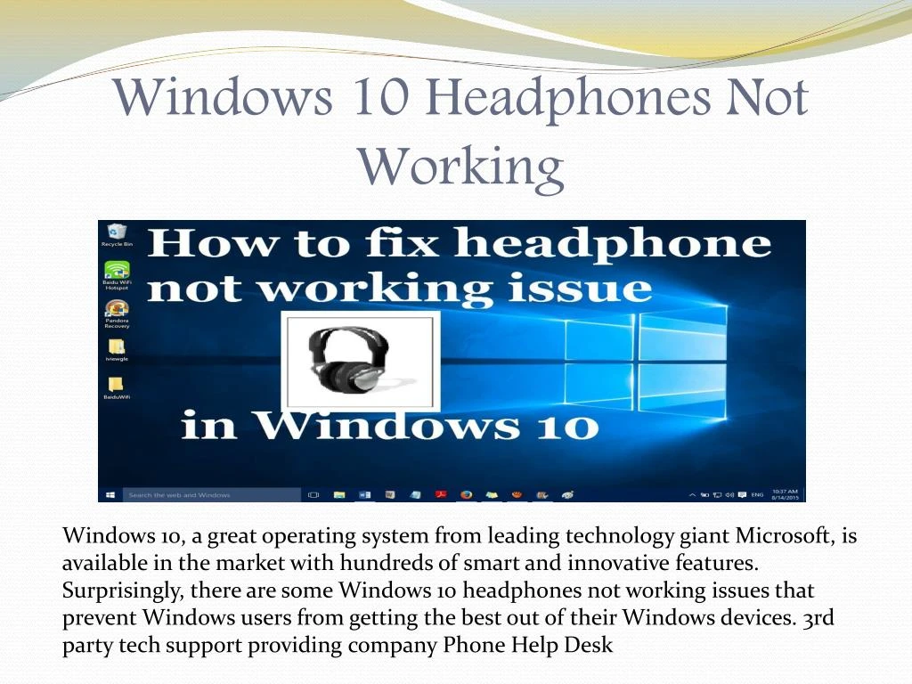 headphones not working windows 10