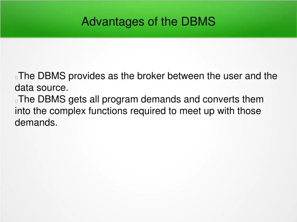 PPT What Are The Advantages And Disadvantages Of DBMS PowerPoint