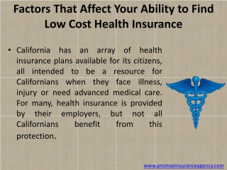 PPT - Health insurance in California PowerPoint ...