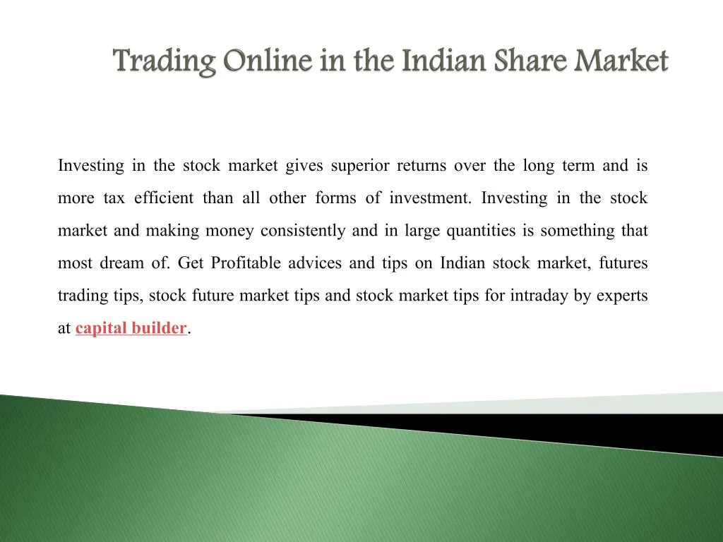 online trading in stock exchange ppt