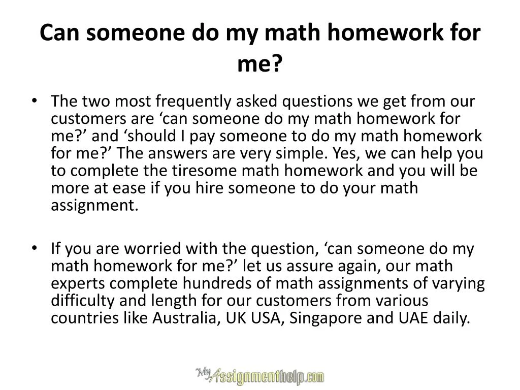 pay to do my math homework