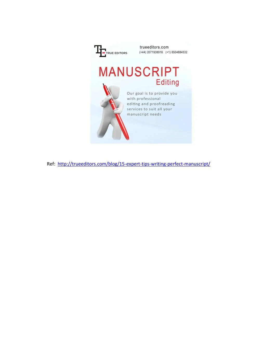 Manuscript proofreading services
