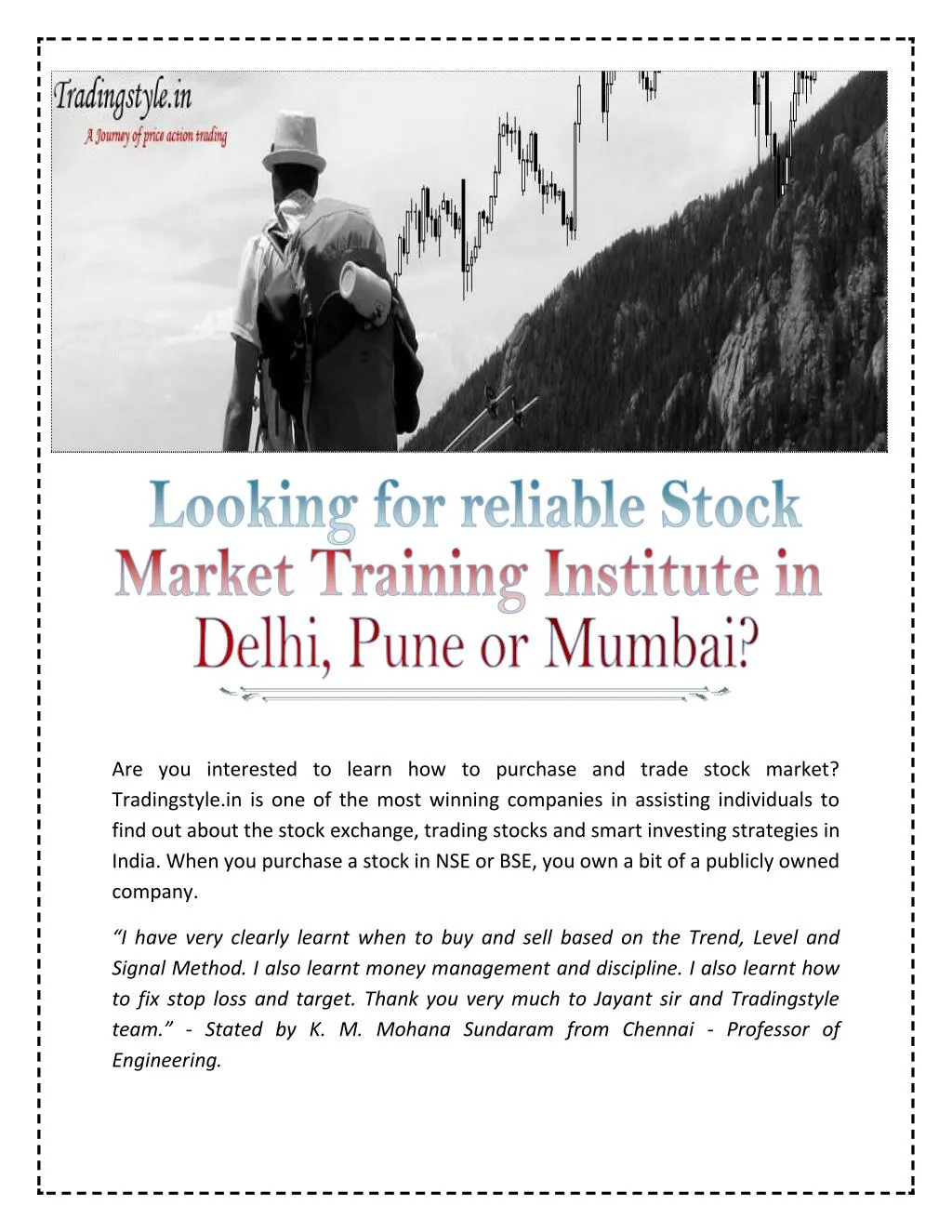 stock exchange training courses in mumbai