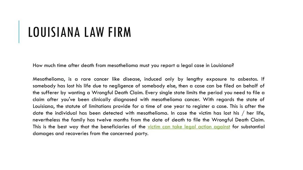 Statute Of Limitations On Mesothelioma Claims 1 ppt how much time after a mesothelioma do you Statute Of Limitations On Mesothelioma Claims 1 ppt how much time after a mesothelioma do you