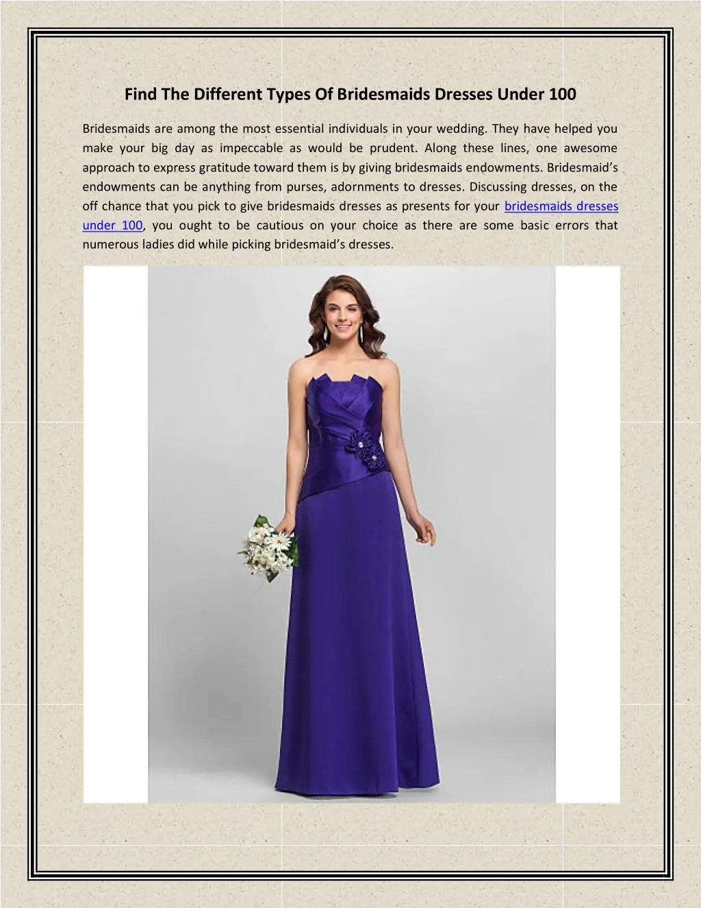 types of bridesmaid