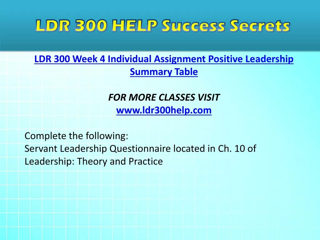 ldr 711a leadership theories and practice During the past 60 years the term leadership has been defined and views of leadership ldr/711a » leadership theories and practice. ldr 711a leadership theories and practice During the past 60 years the term leadership has been defined and views of leadership ldr/711a » leadership theories and practice.